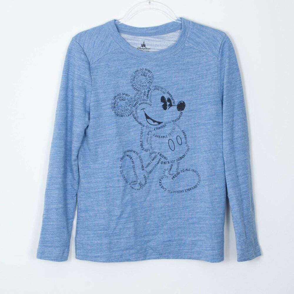 Disney Parks Mickey Mouse Heathered Blue Crewneck Sweatshirt Womens Size Small